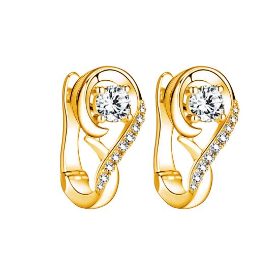 1 пара сережек-гвоздиков с блестящими стразами и инкрустацией в виде музыкальных нот