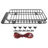 Metal Roof Rack Luggage Carrier with LED Light Fit for Traxxas TRX?4Axial SCX10 90046