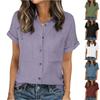 Женская модная рубашка с воротником контрастного цвета, коротким рукавом, карманом на пуговице, повседневная, свободного кроя