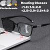 Progressive Multifocales Photochromic Reading Glasses Men's Retro Ultra Light Square Frame Anti Blue Light Eyeglasses Diopter