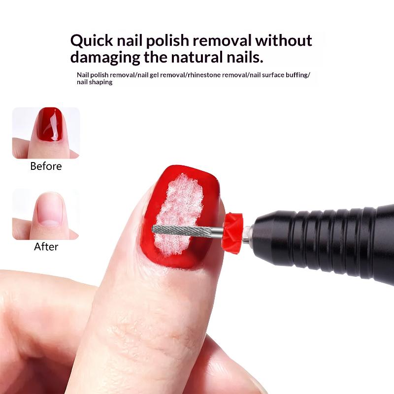 Tungsten Carbide Nail Drill Bits Durable Sharp Tip Low Friction Design For Home Manicure Professional Salon Cuticle Gel