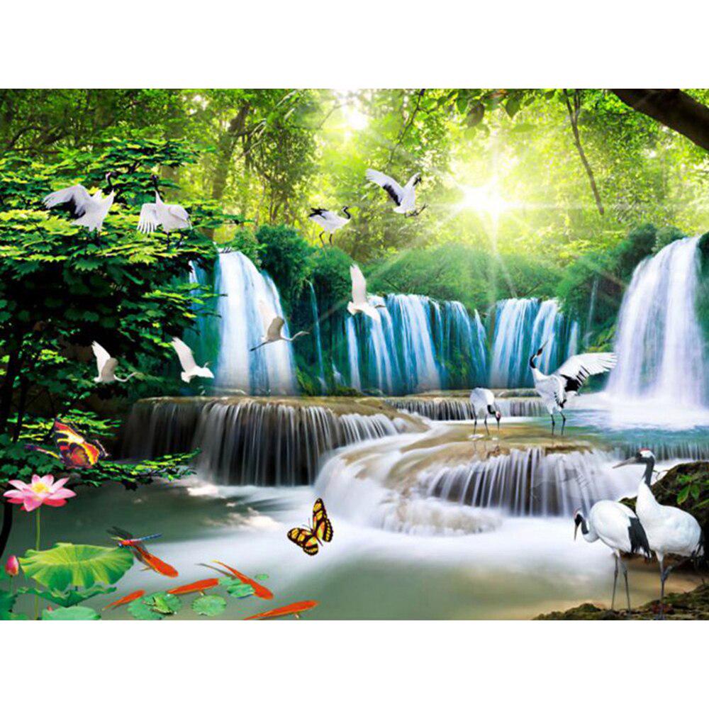 DIY Diamond Painting Full Drill Landscape Waterfall Diamond Embroidery Scenery Rhinestone Painting