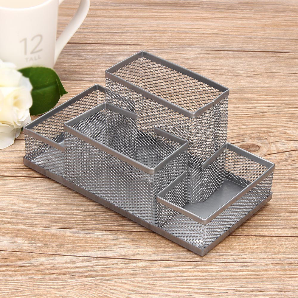 Металлическая сетка Дом Держатель для ручек и карандашей Настольный органайзер для хранения канцелярских товаров Коробка