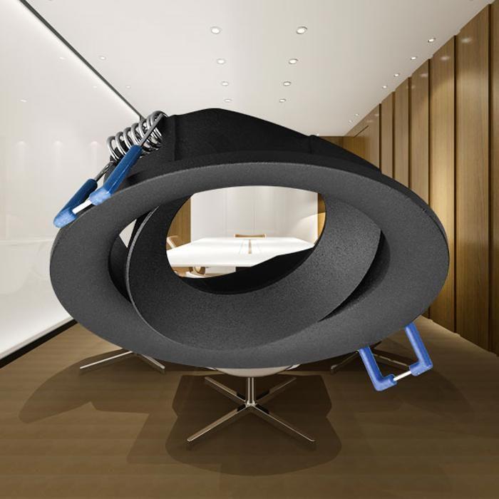 Fixation spot BRAYTRON Tetra-E2, rond, noir, orientable, diamètre 95mm, aluminium