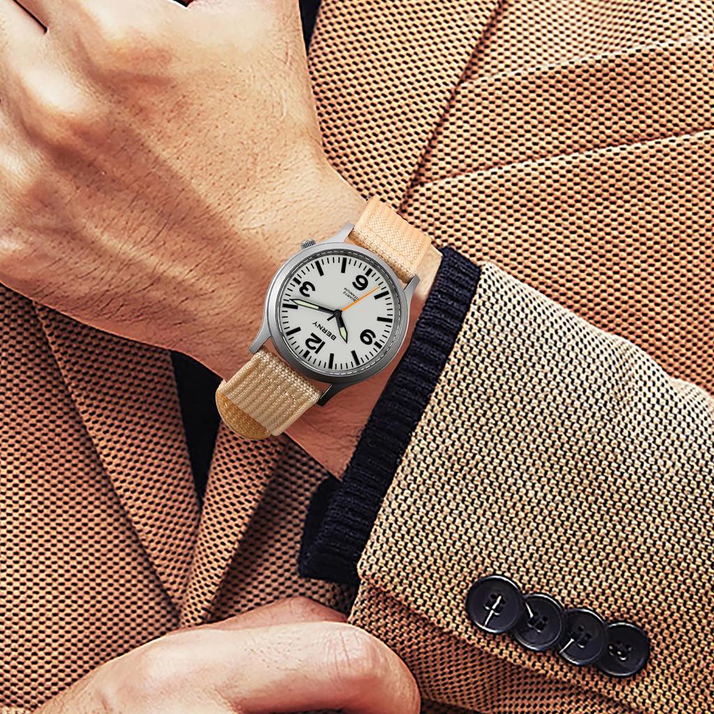 BERNY титановые часы мужские часы часы японский кварцевый механизм Sweep Seconds VH31 5ATM водонепроницаемые аналоговые кварцевые часы супер светящееся сапфировое стекло мужские