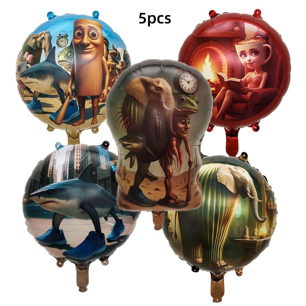 Italian Brainrot Birthday Party Decoration Tung Tung Tung Balloon Sahur Tralalo Foil Balloon Latex Balloon brainrot Party Favors