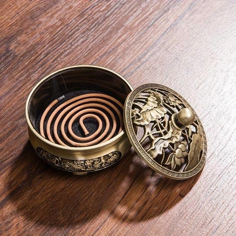 1 медная курильница, старинный сплав, буддийская курильница, семейная курильница для чайной комнаты, украшение для дома