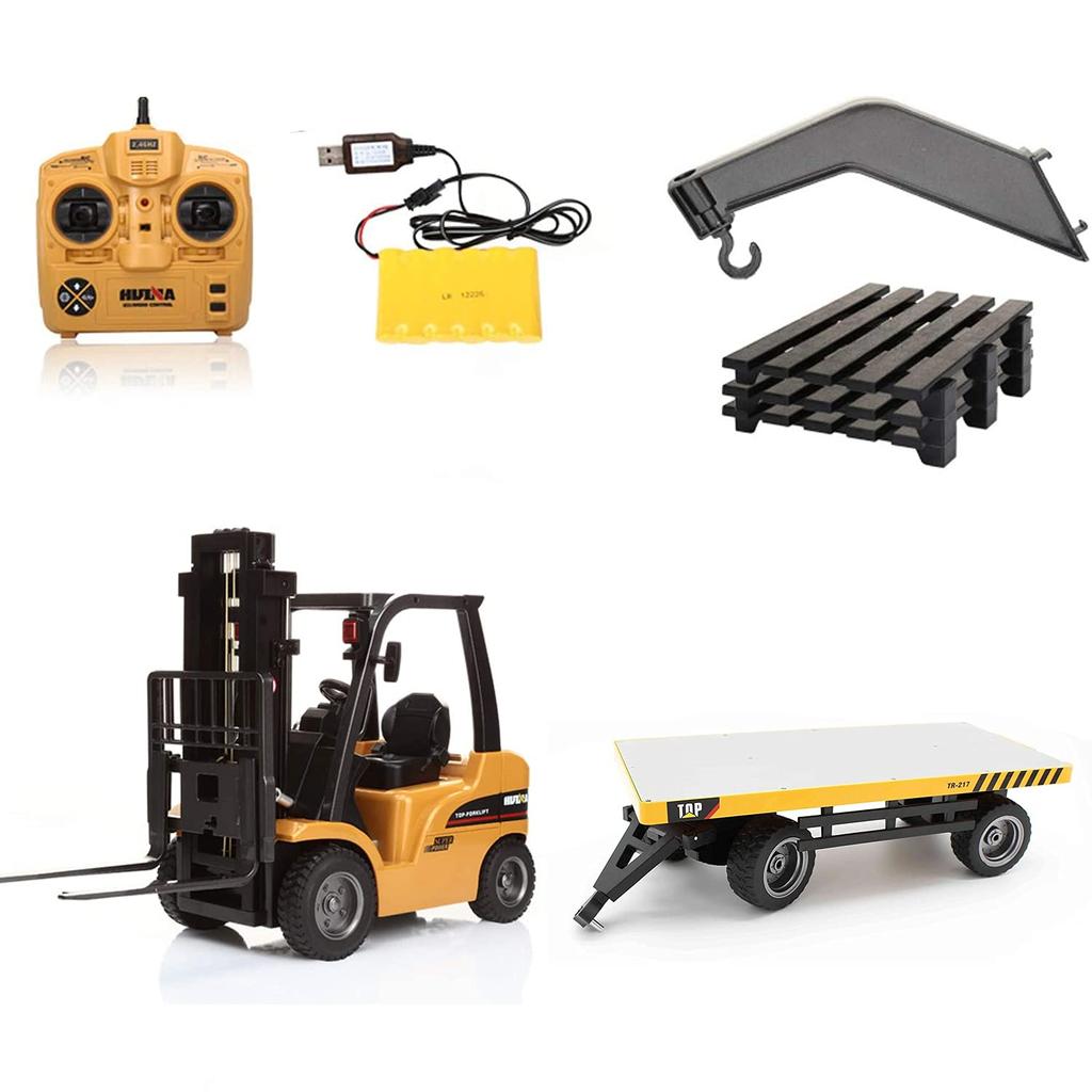 Yitong RC 1:14 2.4G Radio-Controlled 8CH Electric Engineering TruckForklift, Alloy-Reinforced, Multi-Function Truck Model, Large Toy with Grapple