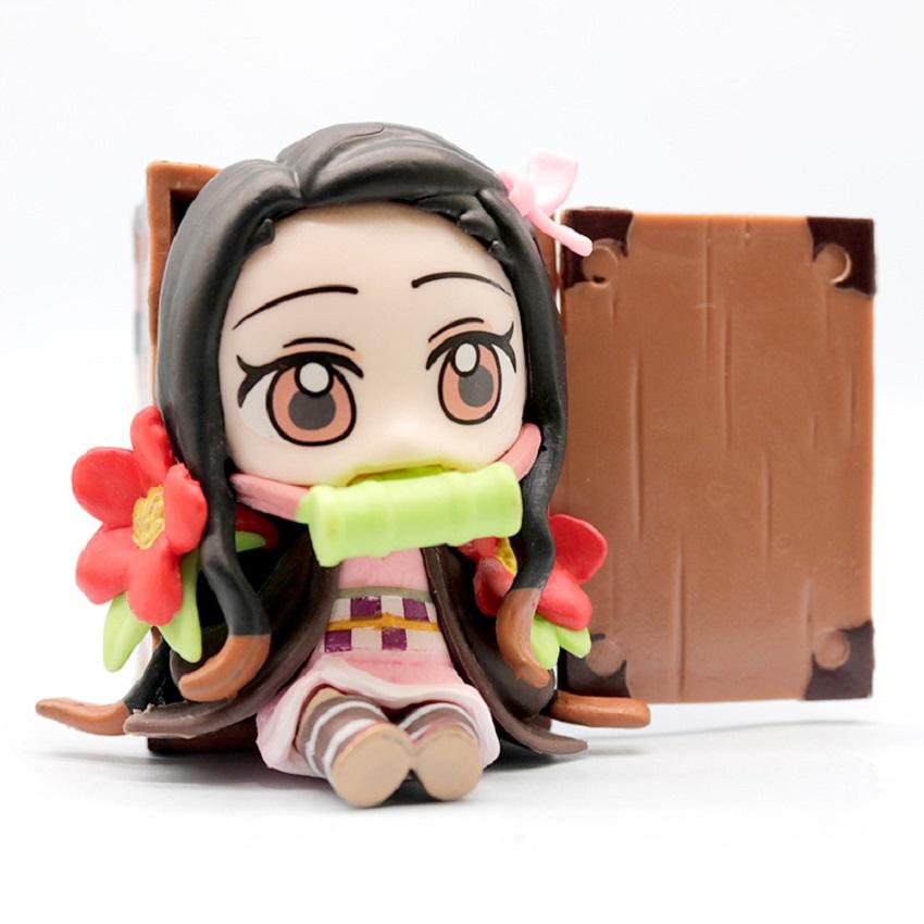 Hot Demon Slayer Tanjiro Kamado Nezuko Anime Cartoon Figure Blind Box Creative Statue Model Ornament Surprise Gift Box