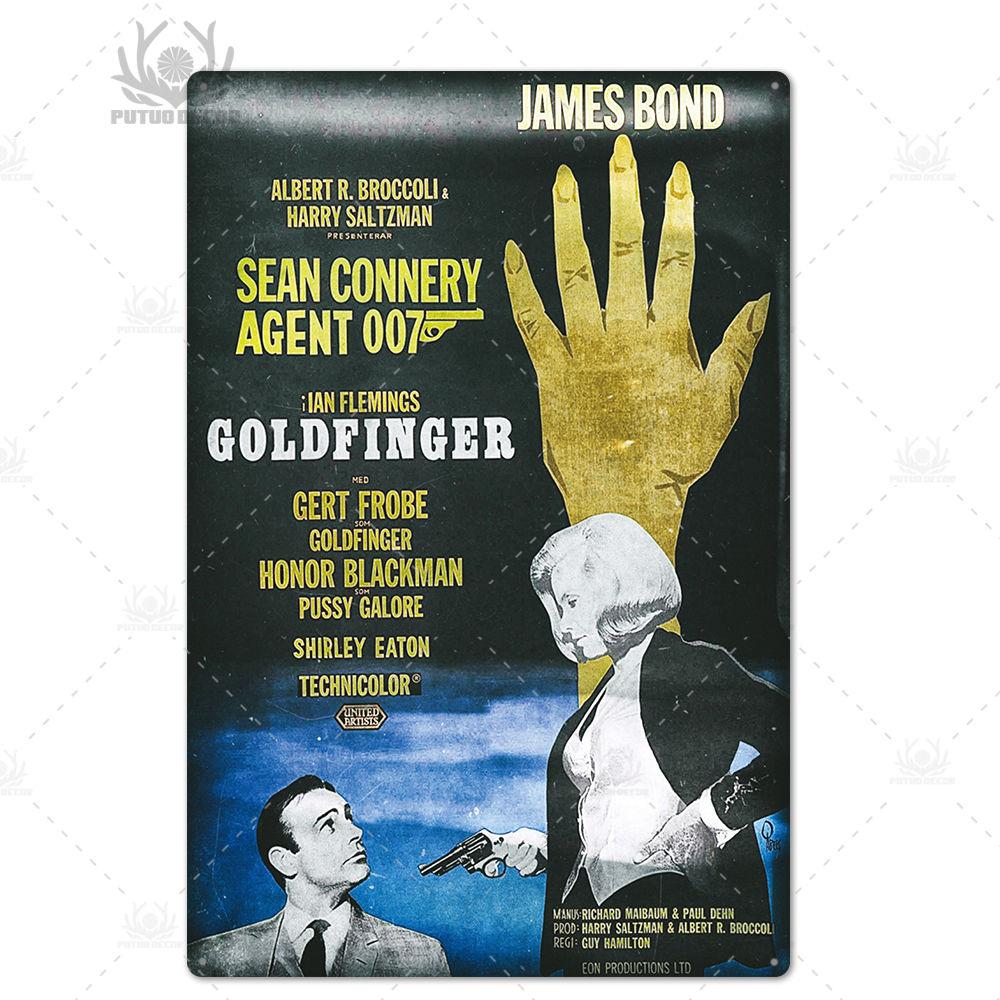 Putuo Декор 007 фильм металлический постер ретро классический фильм металлическая жестяная вывеска металлическая винтажная Настенный декор для бара, паба, клуба, мужская пещера