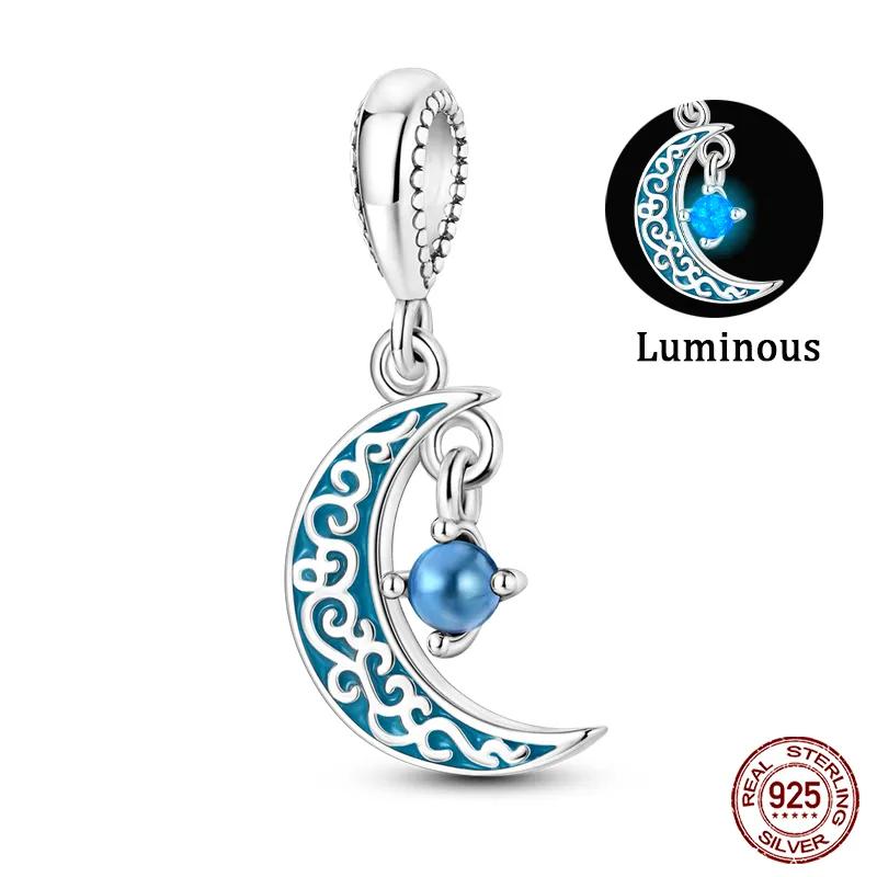 Glow in The Dark Firefly Charm Bead Fit Necklace Bracelet 925 Silver Chameleon Pendant Beads Women DIY Jewelry Making