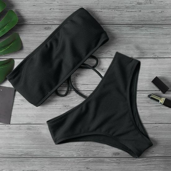 1 комплект, удобный эластичный бикини без рукавов для купания, летний женский пляжный костюм