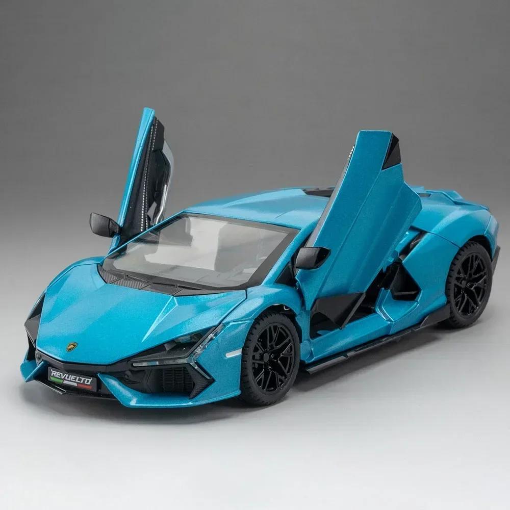 1:24 Revuelto Sports Car Toy Model Alloy Diecast Music Light Supercar Doors Opened Vehicle Models Collection Gifts for Boys