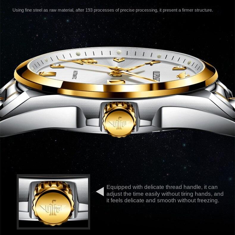 OUPINKE Новые часы, автоматические механические часы из нержавеющей стали, деловые полые водонепроницаемые часы высокого класса