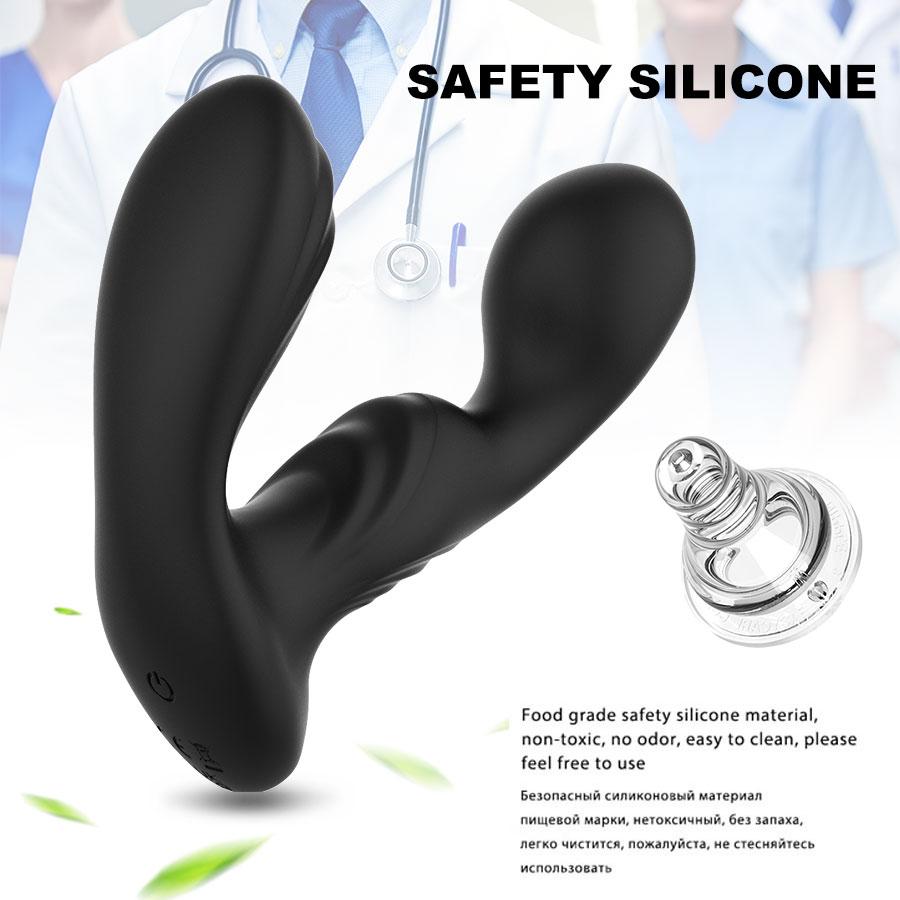 Male Prostate Massager Remote Control Anal Vibrator 10 Modes Full Silicone Testis Stimulate Anus Butt Plug Toy Adult Sex Men Masturbator