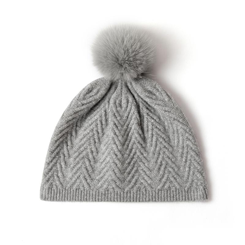 Женская шапка-бини из 100% чистого кашемира однотонная с помпоном вязаная зимняя теплая мягкая удлиненная шапка-чулок аксессуар для холодной погоды