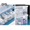 Transparent Data Cable Storage Box with Lid 5 Compartments Large Capacity Multi-purpose Charging Cord Jewelry Trinkets Organizer Case Container
