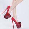 Sexy Leopard High Heels Women Shoes Platform Large Size 45 50 Gold Red Women's Heels Pumps Brand Fetish Party Dance Shoes Lady