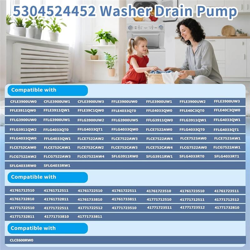 A02V-Для насоса стиральной машины Frigidaire 5304524452 Слив для деталей стиральной машины с сушкой 5304515673 5304500535 AP6989734