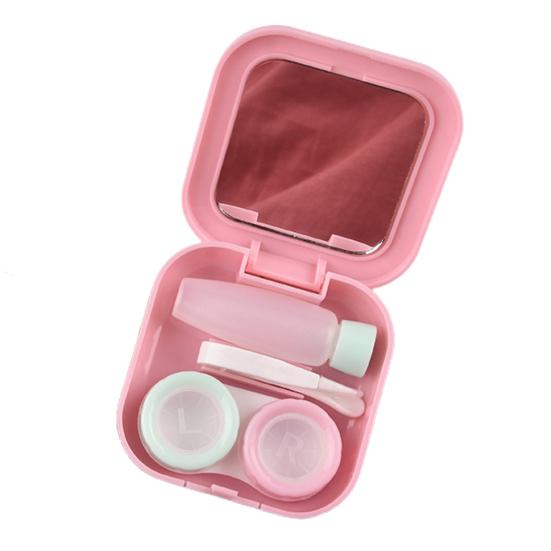 Футляр для контактных линз, удобный для путешествий, яркий цветной прозрачный принт, набор контейнеров для контактных линз с бутылочкой для раствора, пинцетом для использования на открытом воздухе