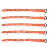 5Pcs Reusable Cable Tie Rubber Cable Strap Fastener Wire Organizer Iron Buckle Orange