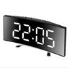 Creative Curved Electronic Clock LED Large Screen Plug-in Battery Dual-purpose Mirror Alarm Clock Student Bedroom Dedicated