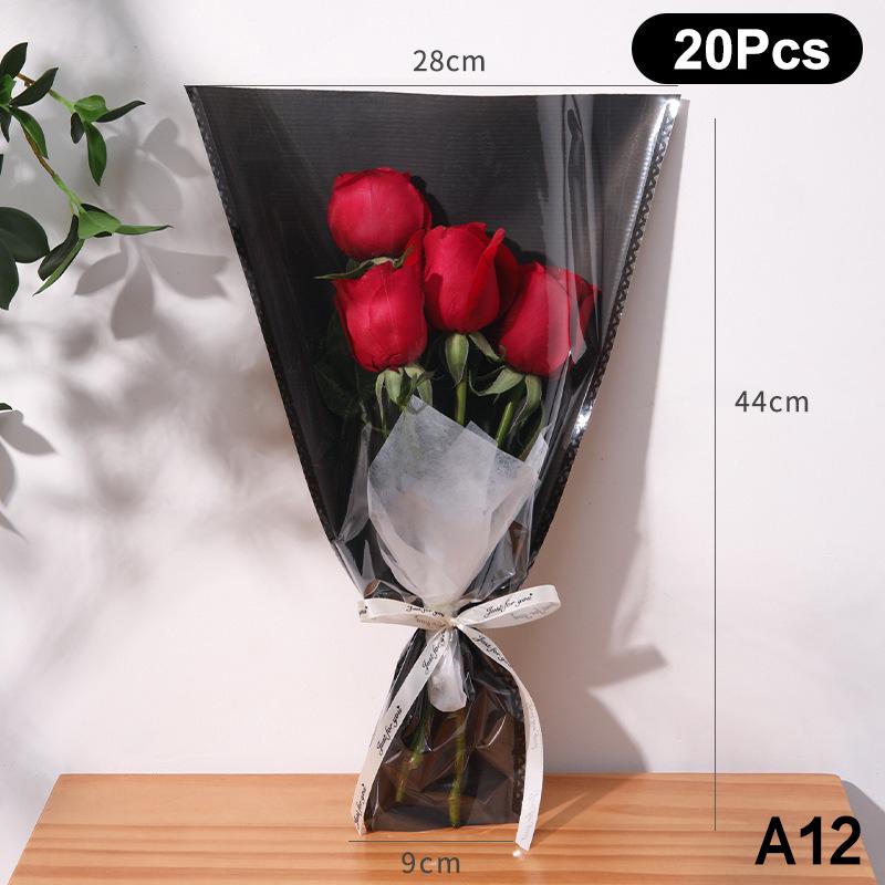 20/30/50 шт. Цветные обертки для цветов Прозрачный пакет для букета Обертка для цветов Водонепроницаемая DIY Подарок Цветочный декор