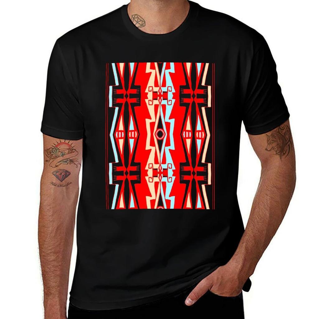 Anishinaabe Red Line Art 1 Tshirt Modern Style Print Tshirt