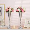 Golden Silver Metal Vases Romantic Candle Holder Decorative Wedding Flower Vases Party