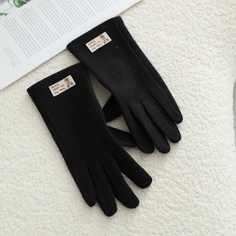 Women'S German Velvet Gloves Windproof And Warm Touch Screen Gloves Driving And Riding Touch Screen Warm Students Thickened And Velvet