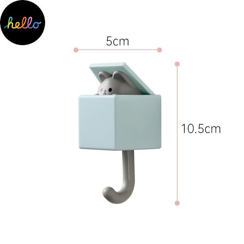 Творческий мультяшный настенный крючок для одежды, шапка, шарф, ключ, маленький брелок с изображением животных, детские милые крючки, клейкие крючки для пальто