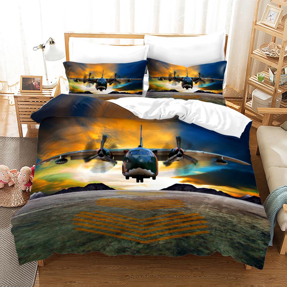 Комплект постельного белья «самолет» размера «king-size» для детей и подростков, комплект постельного белья «авиация», «небо», полиэстеровое одеяло
