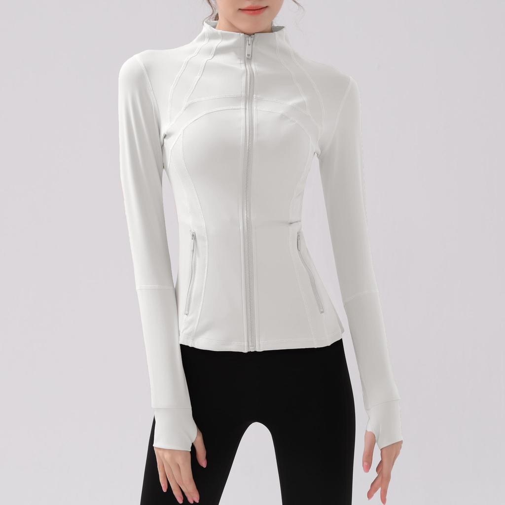 Autumn/Winter Slim Fit Nude Yoga Jacket: Long-Sleeve, Stand-Up Collar, Quick-Dry, Casual Sports Running Top