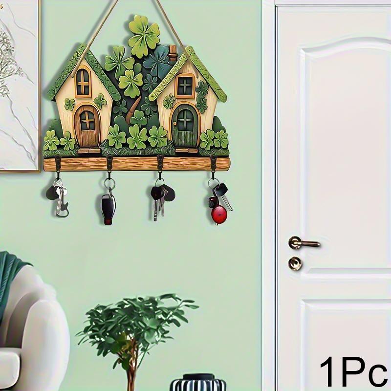 Плоский держатель для ключей Порядок Дерево Экономия места Художественный Кафе Ретро стиль Домашнее хранение DIY установка Дарение подарков Практичность