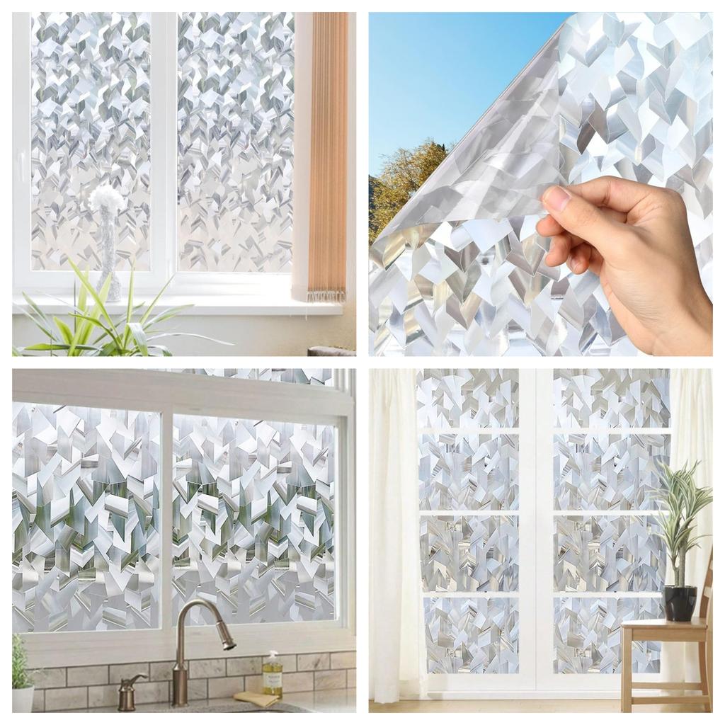 75/90 Cm Rainbow Window Privacy Film, Decorative Stained Glass Window Stickers, Static Cling Holographic No Glue Frosted Anti-UV