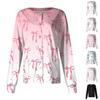 Women's Casual Long Sleeve Single Breasted Bow Printed Clothing Cardigan Top