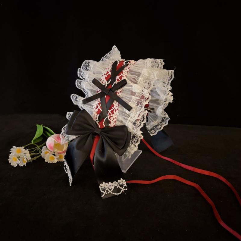 Женская повязка для волос Лолита Повязка на голову Сладкий бант Кружево Аксессуар Лолита Японская Лолита Горничная Универсальный Каваи Головной убор
