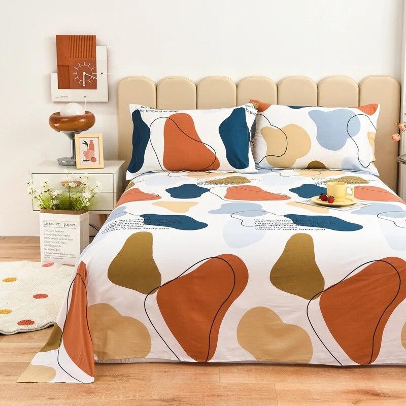 Простая хлопковая простыня с принтом, современная большая простыня, удобное студенческое покрывало, универсальная пылезащитная простыня Four Seasons