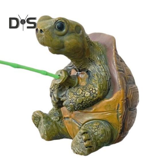 Статуэтка черепахи-рыболова, миниатюрная фигурка черепахи из смолы, декоративный элемент для воды, скульптура мини-черепахи для садового пруда