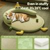 2026 Designer Cartoon Monster Design Rattan Cooling Pet Nest Washable Summer Dog Cat Bed With Hanging Toy Balls Pet Mats & Pads