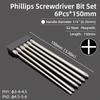 Длина 150 мм Магнитная крестовая отвертка Phillips Биты PH1/PH2 Крестовая отвертка Биты S2 1/4” Шестигранный хвостовик Ручной электроинструмент для ремонта