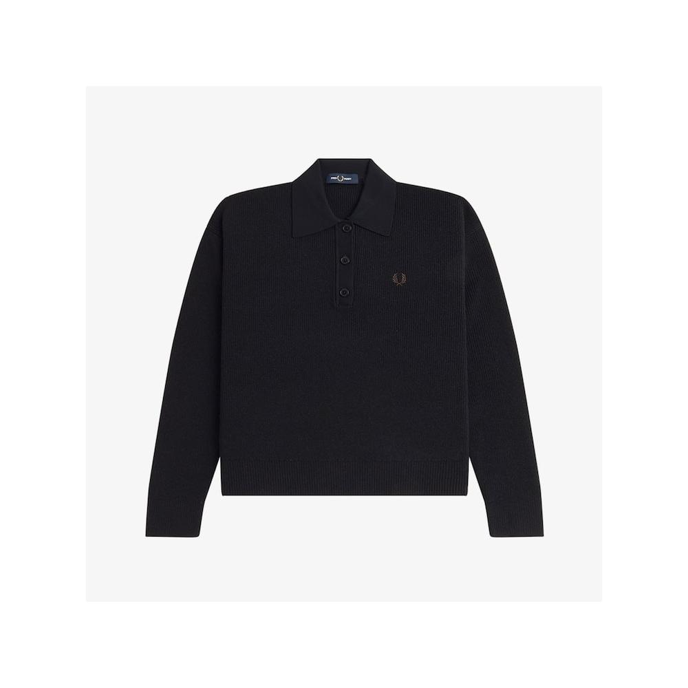 Fred Perry [womens] Knit Shirt   Black Afpf2438136 102 qzgAfpf2438136 102