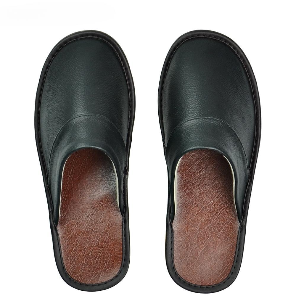 Мужские тапочки из коровьей кожи, большие размеры, льняные домашние мужские домашние домашние тапочки, женские и мужские тапочки, роскошные мягкие туфли на плоской подошве