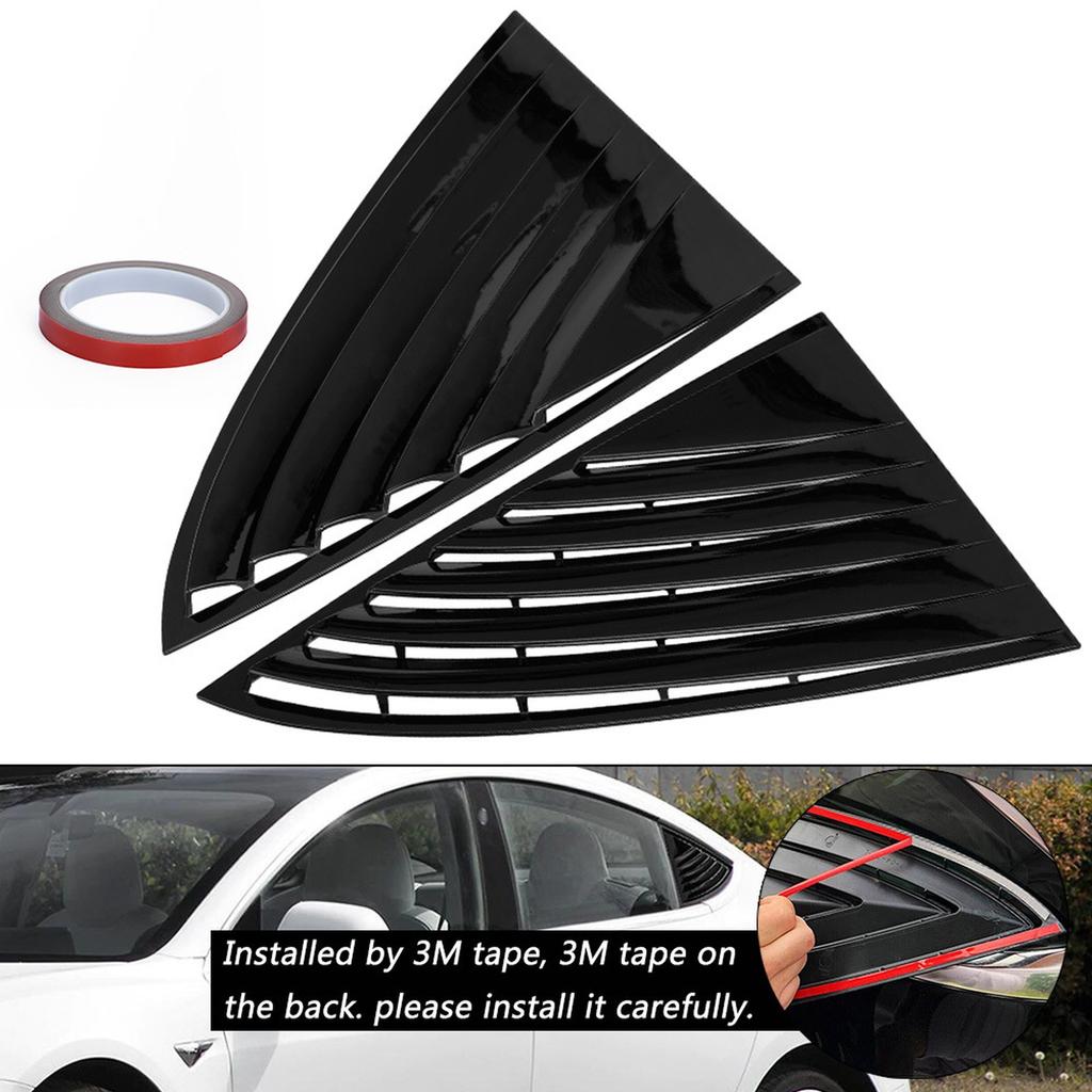 Car Rear Window Louver Spoiler Panel Vent Blinds Fit For Model 3 2017-2021 ABS Accessories