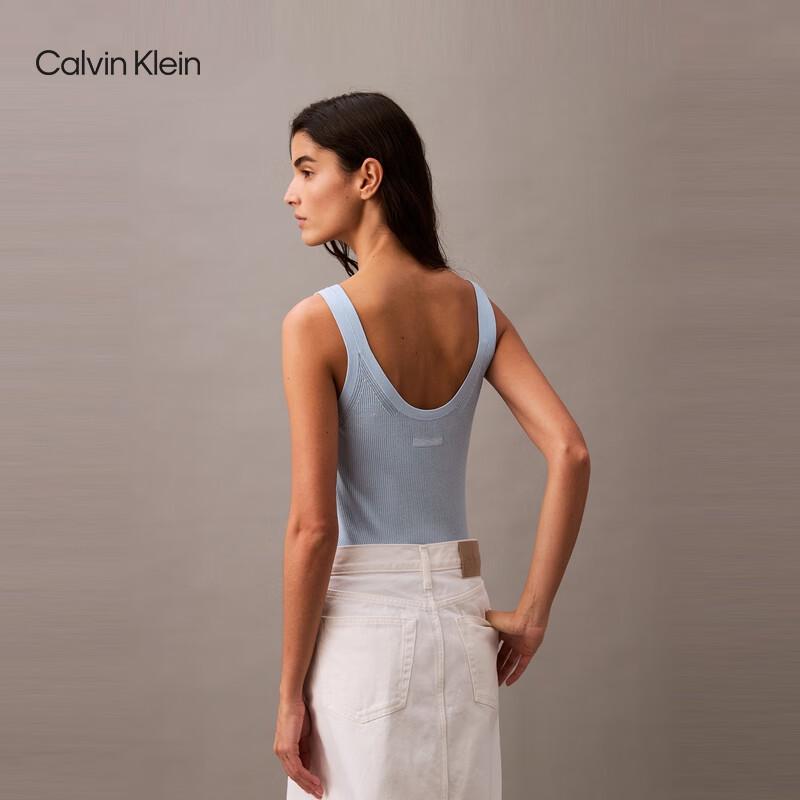 Calvin Klein Женская футболка-майка в рубчик с U-образным вырезом на спине