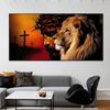 Lion and Jesus Oil Painting Wall Poster Printing Religious Christian Art Picture Living Room Bedroom Home