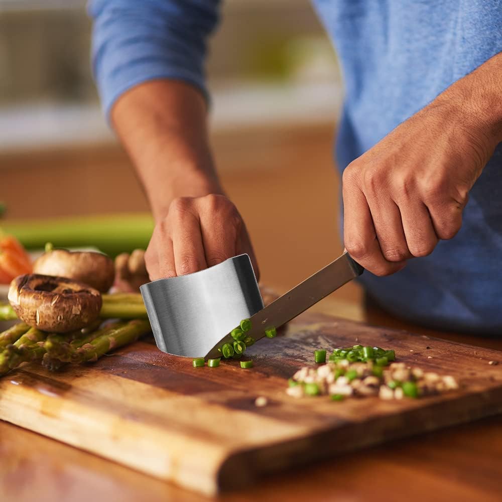 Stainless Steel Finger Guard, 2PCS Finger Protector Finger Guard For Cutting Kitchen Tool Protector Avoid Hurting When Cutting in Kitchens