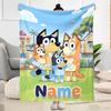 Bluey Adventure Customize Your Name Blanket Multi-purpose Customizable Blanket Warmthful Decor Versatile for Office Chair Picnics Seaside Nap
