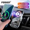 FONKEN Car Wireless Charger Auto Car Mount Phone Holder Stand For iPhone Samsung 15W Qi Fast Charging Station