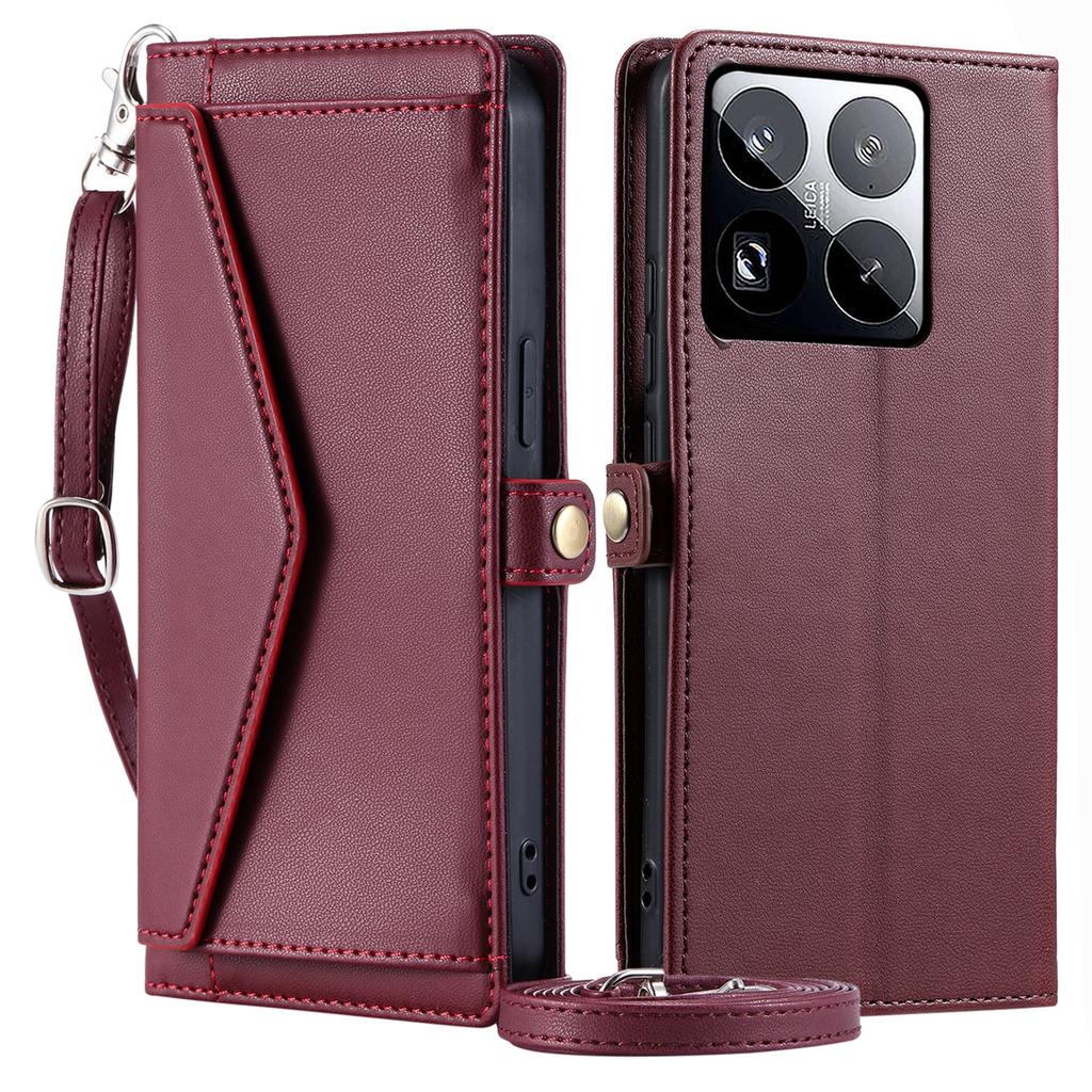 For Xiaomi 15 Pro Leather Case Wallet Stand Phone Cover with Straps